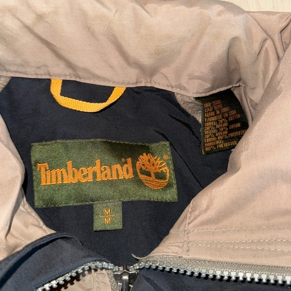 Timberland Olive Green Rain Coat Heavy Jacket Zip Up Size Medium - Picture 2 of 6